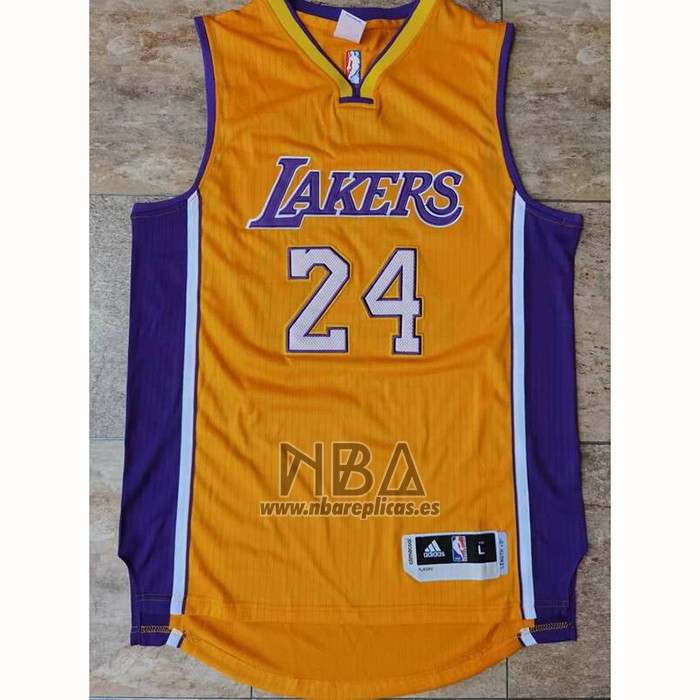 Camiseta Los Angeles Lakers Kobe Bryant NO 24 Amarillo